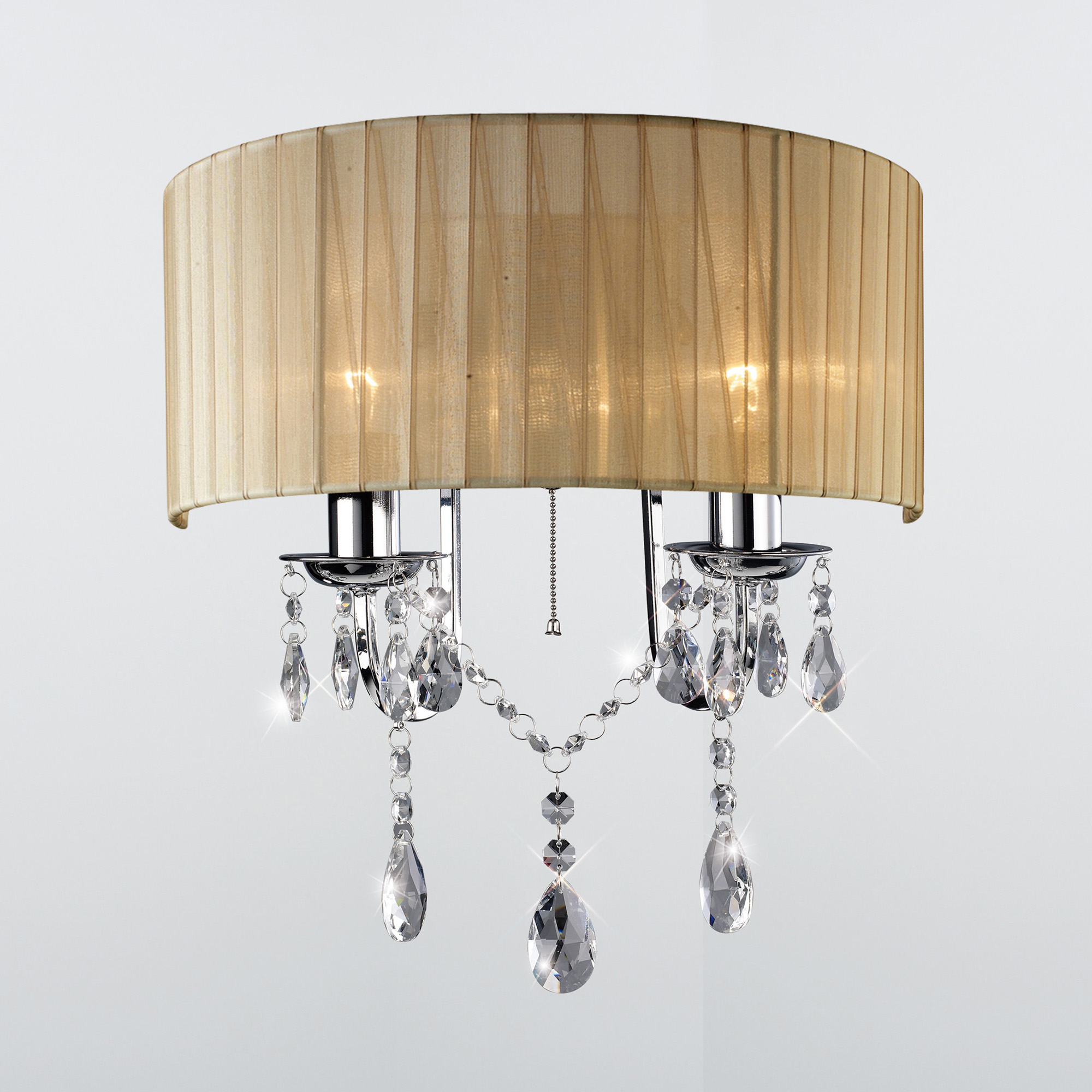 IL30061/SB  Olivia Crystal Switched Wall Lamp 2 Light